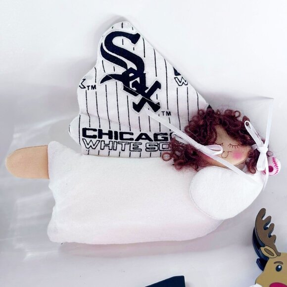 Chicago White Sox Ornaments Lot – Boelter Reindeer + Fabric Angel – MLB Licensed - Picture 3 of 6